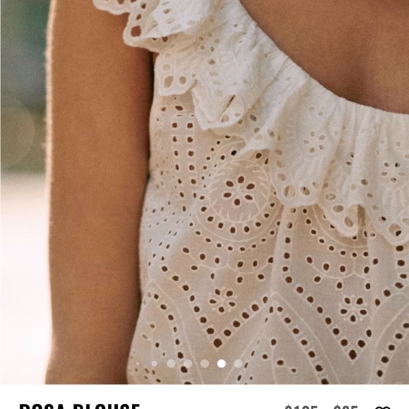 Sezane 100% cotton flutter sleeve blouse - Picture 3 of 9